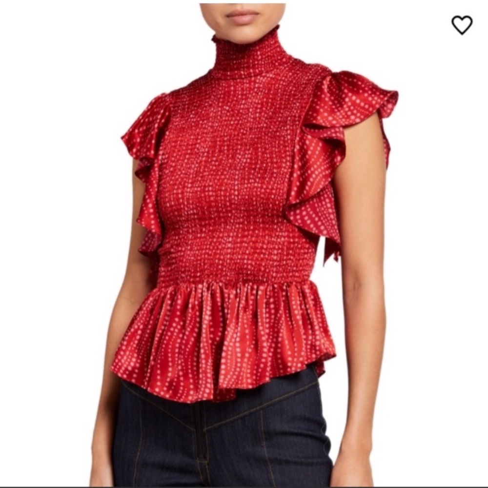 Cinq A Sept Cherry silk top